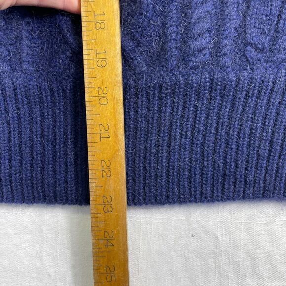 Demylee x J. Crew Navy Blue Wool Balloon Sleeve Chunky Knit Sweater Size Medium - Picture 7 of 7